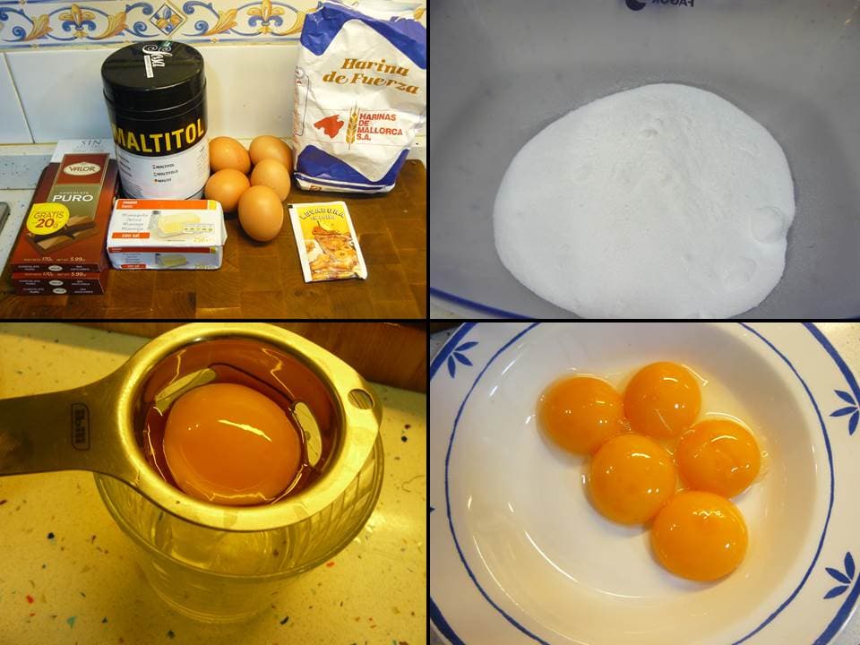 Bizcocho de chocolate (sin azúcar)