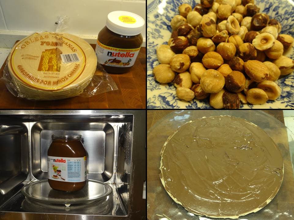 Tarta huesitos (obleas y nutella)