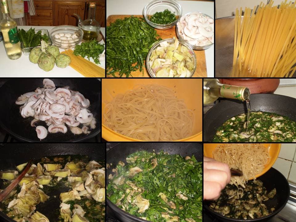 Tallarines con verduras