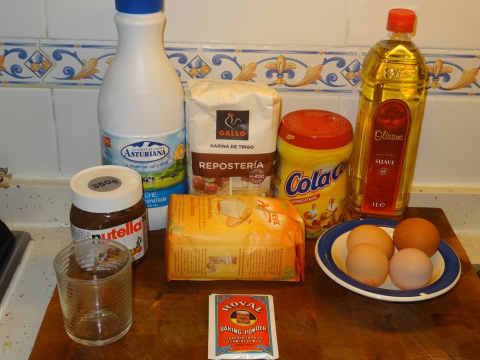 Bizcocho de cola cao y nutella