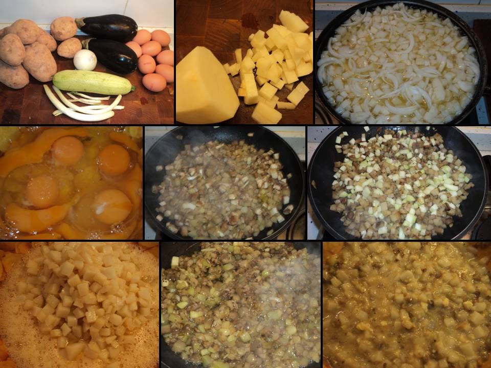 Tortilla de patatas y verduras
