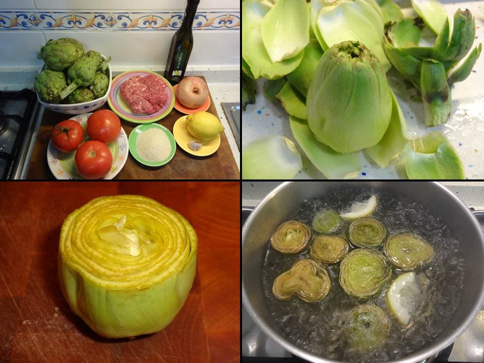 Alcachofas rellenas de carne